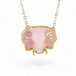 Hand carved elephant made from pink opal