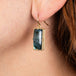 rectangular labradorite earrings on model