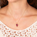 Ruby necklace on model