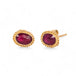 Ruby and gold stud earrings