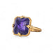 Tanzanite and gold ring side view