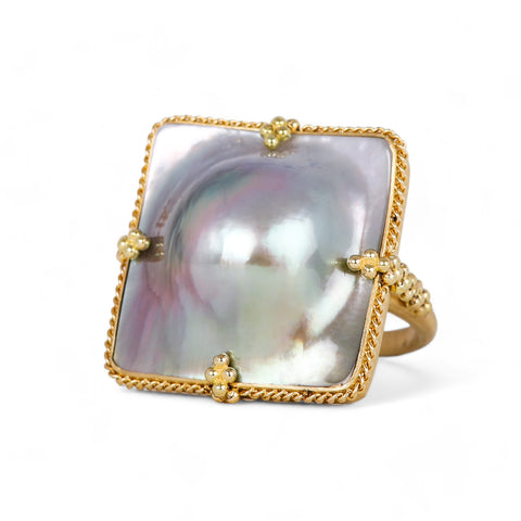 Square mabe pearl on white