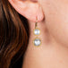 diamond drop earrings on model