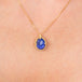 Tanzanite oval necklace on model