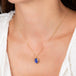 Tanzanite oval necklace on model