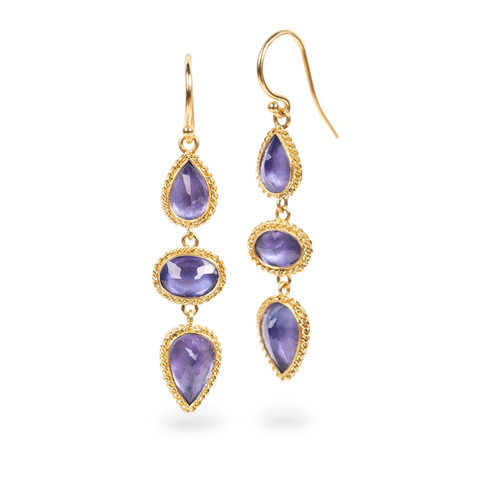 Tanzanite trio earrings