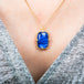 Tanzanite necklace on model