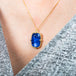 Tanzanite necklace side view