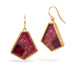 Tourmaline statement earrings on white