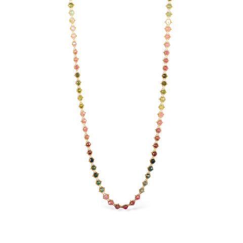 Woven Tourmaline Necklace on white