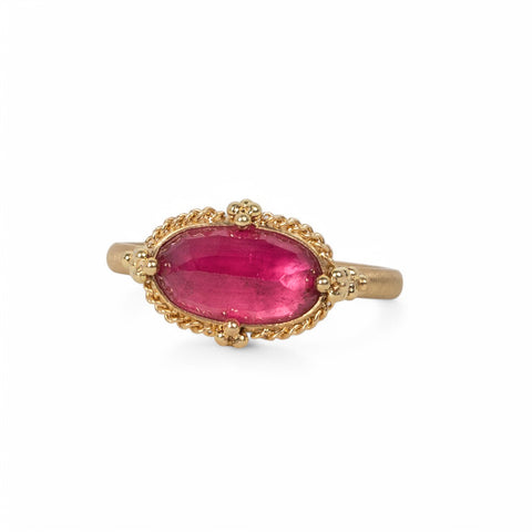 Pink tourmaline ring