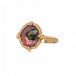 18k Gold Watermelon Tourmaline ring side view