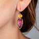 Tourmaline petal earrings on model