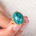 Turquoise ring close up