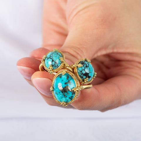 Group of turquoise rings