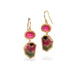 Watermelon Tourmaline earrings on white