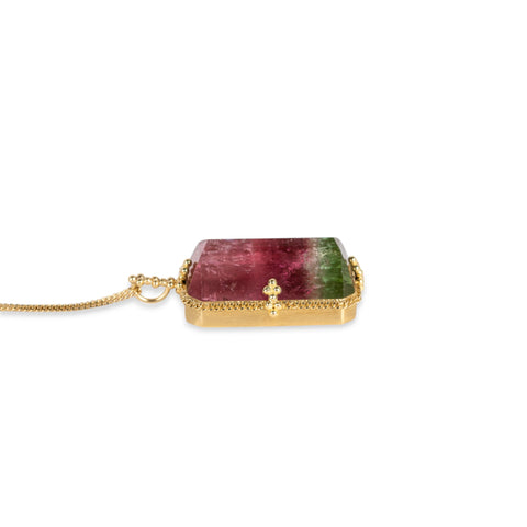 Watermelon Tourmaline Statement Necklace