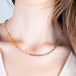 Woven sunrise necklace 16-18" length on model