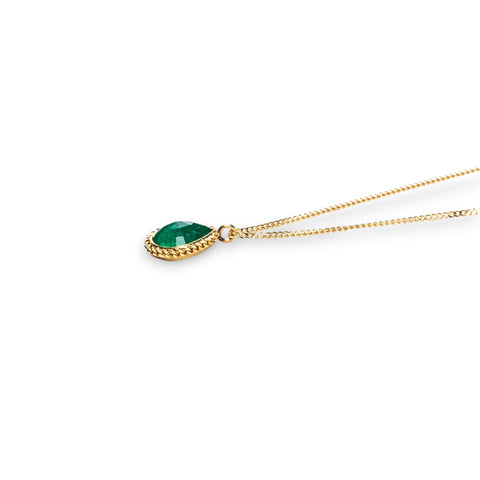 Petite Emerald Teardrop Necklace