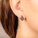 Petite Woven Lattice Earrings in Blue Diamond