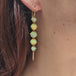 Long Textile Earrings in Faceted Opal