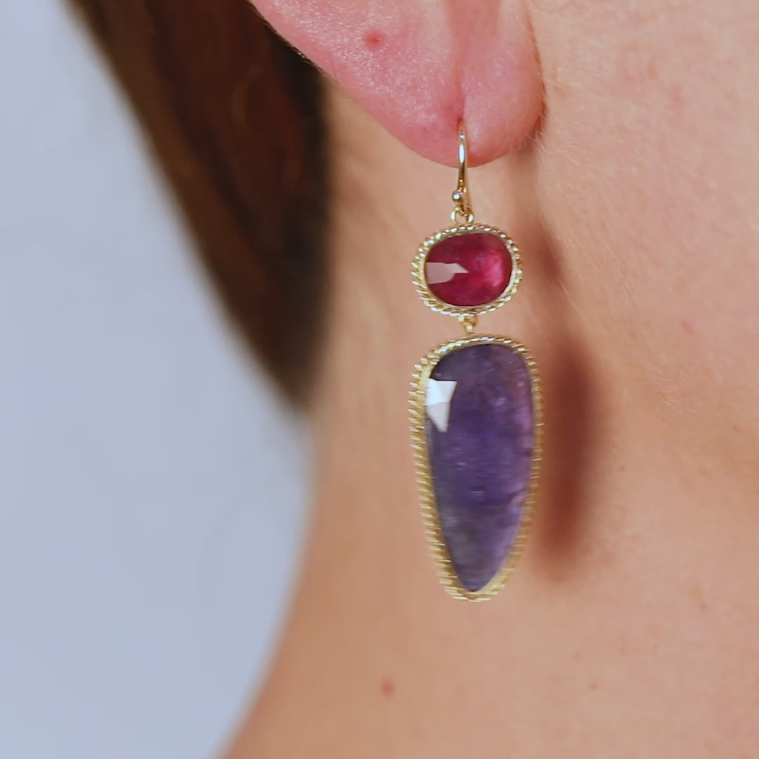 Tanzanite and tourmaline earrings video