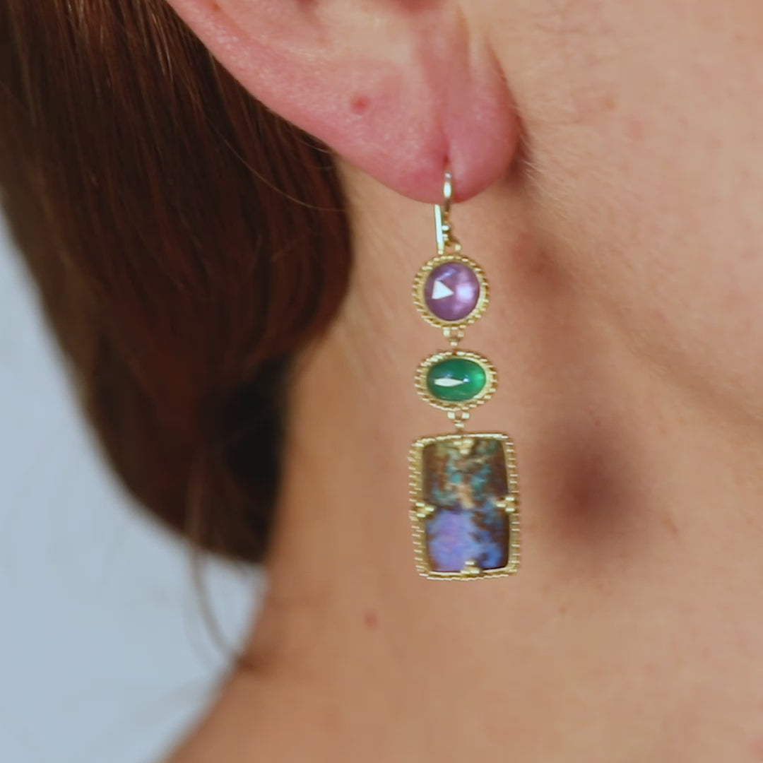 boulder opal drop earrings video