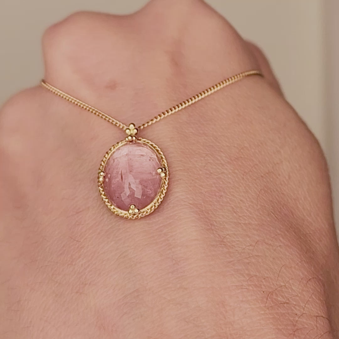 Morganite oval necklace video