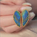 Carved Wing Opal Stud Earrings