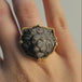 Carved Obsidian Lion Ring