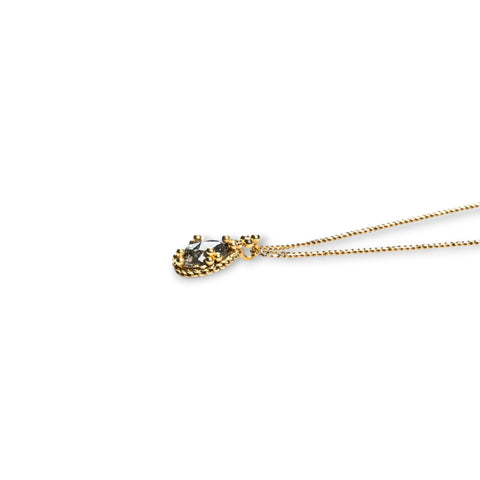 Salt and pepper diamond necklace on an 18k yellow gold chain 