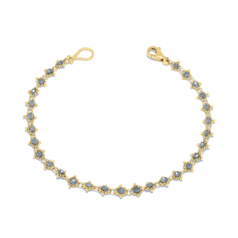 Amali-Textile Bracelet in Grey Diamond