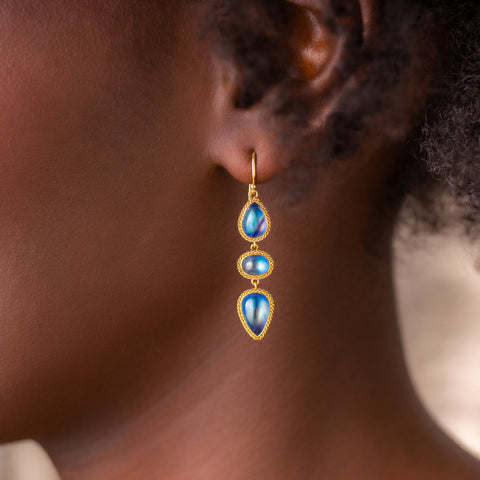 Amali-Moonstone Pebble Earrings