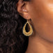 Black diamond earrings on model