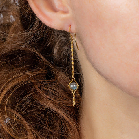 Dewdrop Earrings in Labradorite
