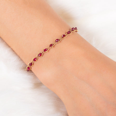 Textile Bracelet in Ruby