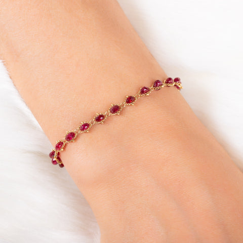 Textile Bracelet in Ruby