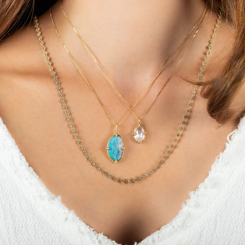Morganite Teardrop Necklace