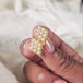 Petite Woven Lattice Earrings in Pearl