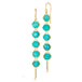 This pair of long Amazonite stone earrings are wrapped in 18k yellow gold chain that hangs from a French hook closure.