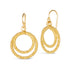 This pair of 18k yellow gold earrings feature two interlocking circles that are crafted with chain to create a stardust-like effect.