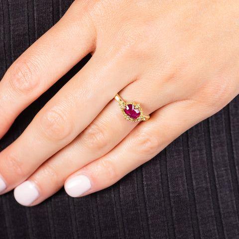 Petite Oval Ruby Ring