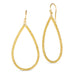 This pair of teardrop shaped 18k yellow gold earrings are crafted with chain to create a stardust-like effect. The earrings hang from French hook closures.